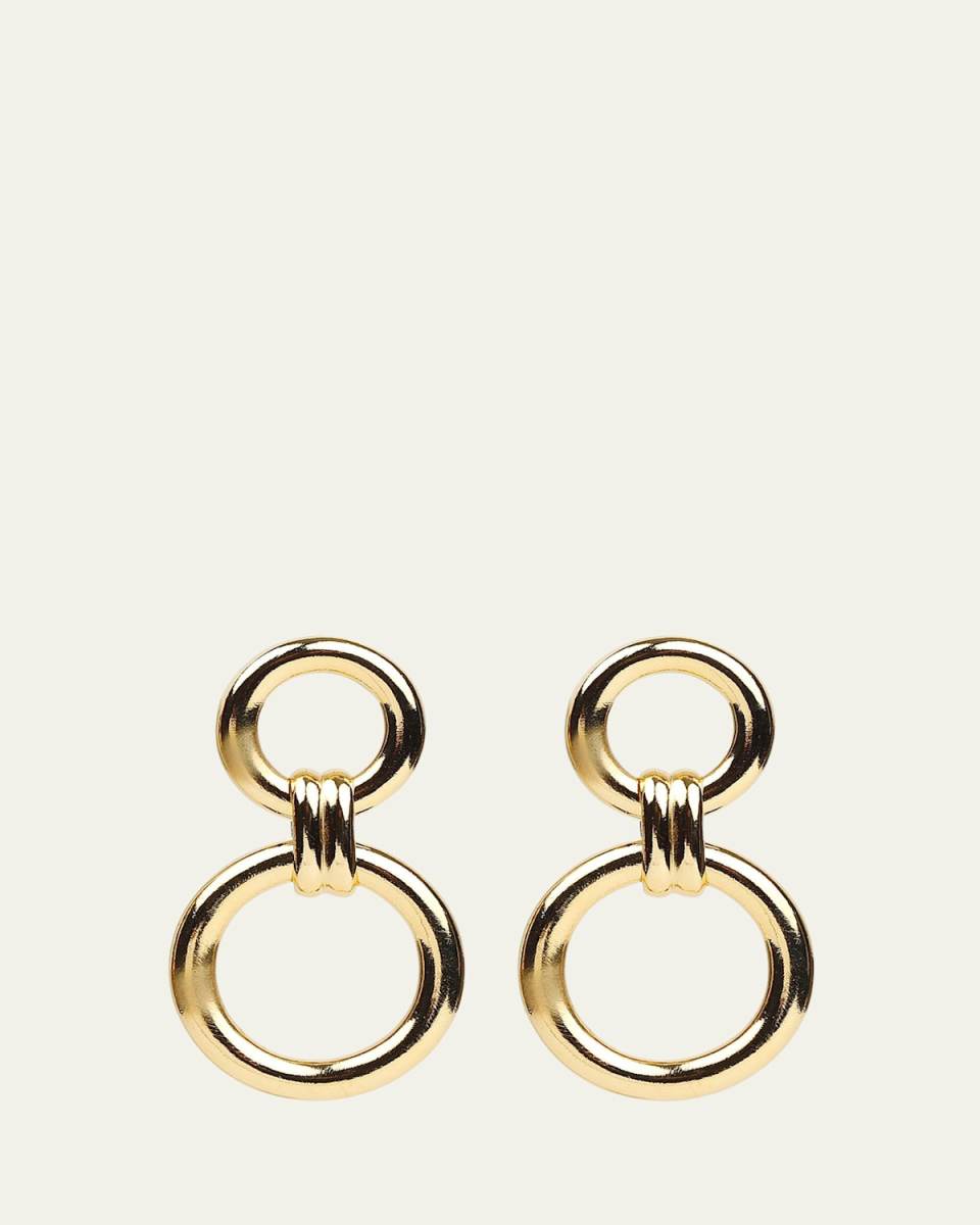Circle Post and Drop Earrings